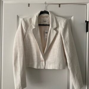 Abercrombie & Fitch Off-White Textured Blazer